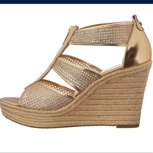 michael kors damita wedge pale gold